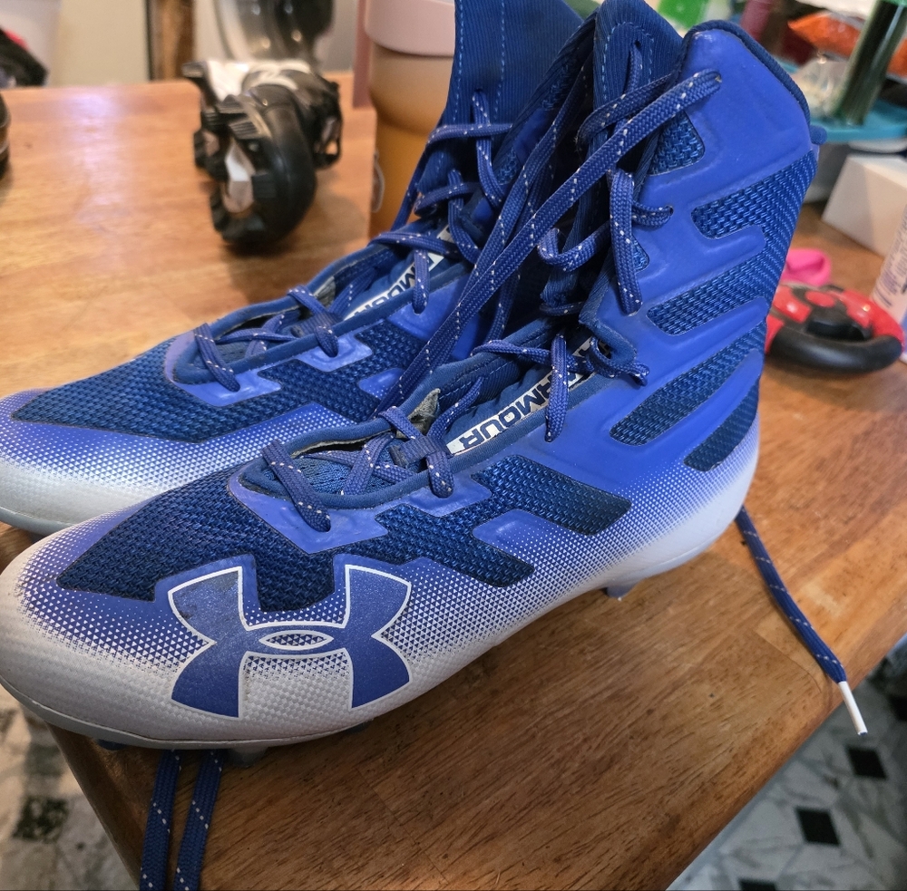 Under Armour Royal Blue and White Sports Cleats